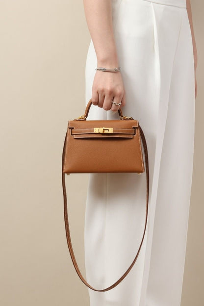 KELLY MINI HANDBAG - BROWN GREY