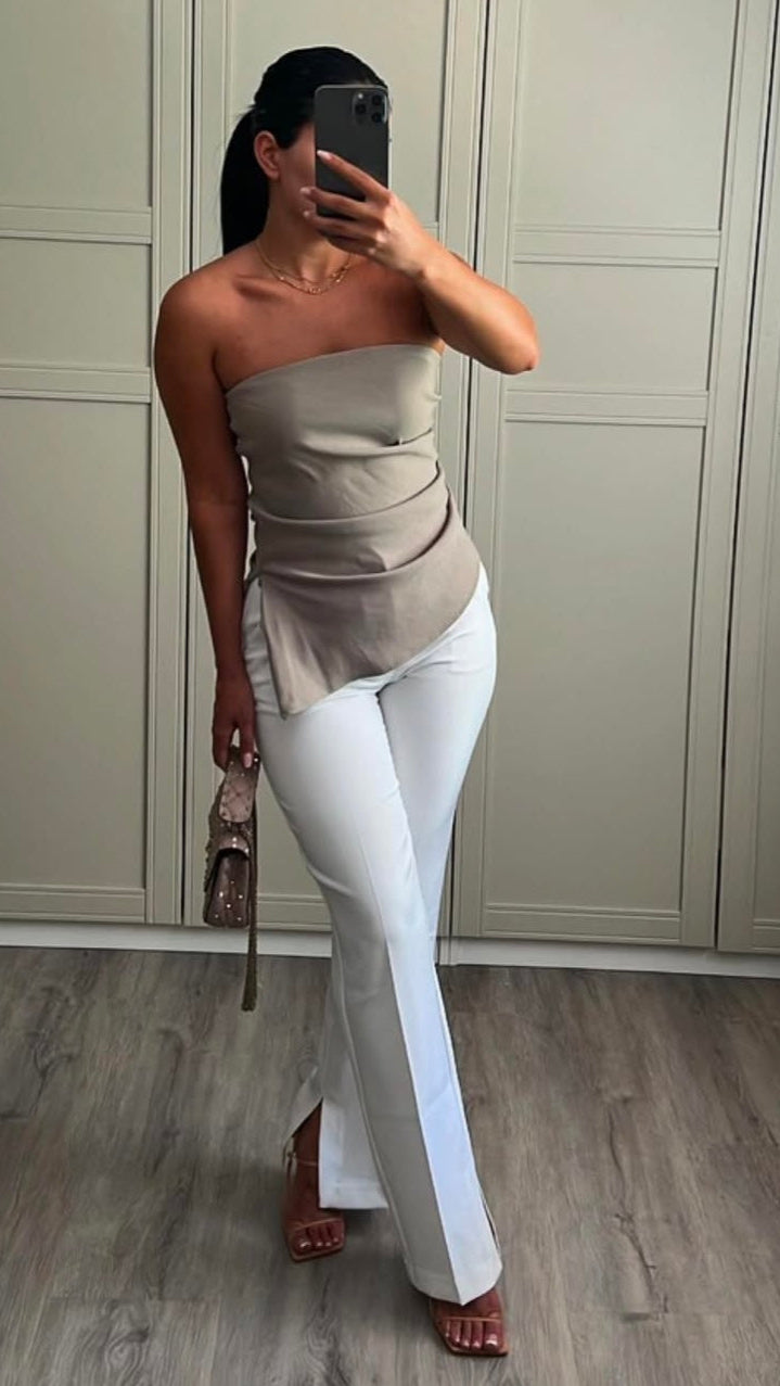 BARE ELEGANCE OFF SHOULDER - BEIGE